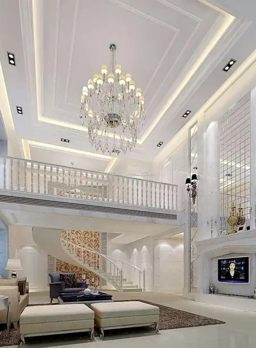 两层别墅客厅吊顶装修设计效果图片大全
