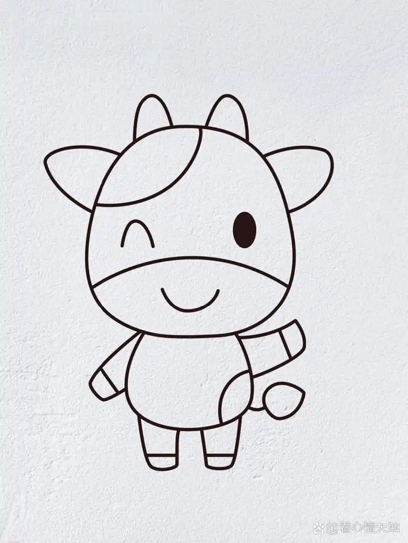 动物简笔画之可爱的奶牛
