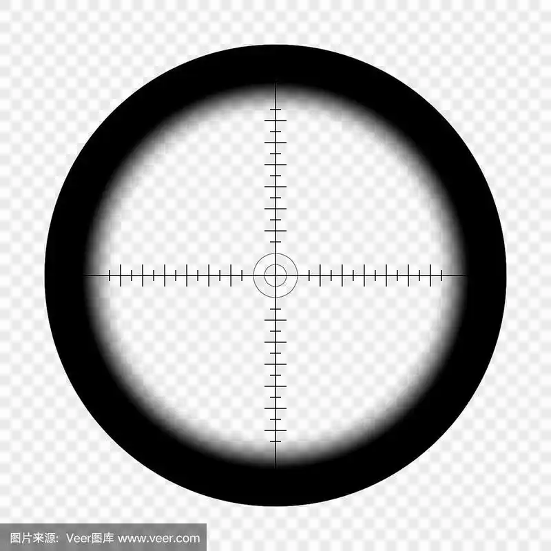 带有测量标记的狙击瞄准镜