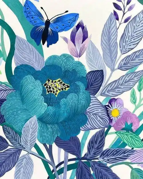 水彩平涂装饰画,张张动人心魄