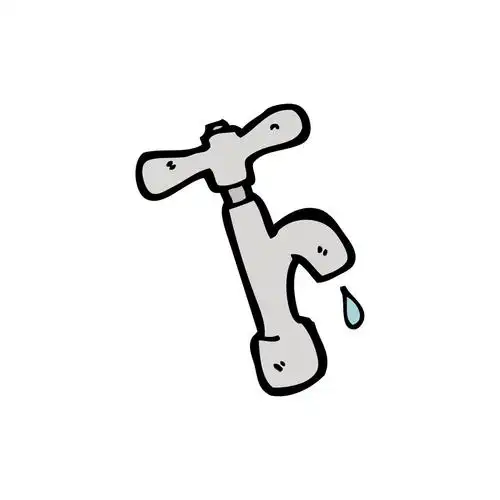 滴水水龙头,矢量,滴在白色背景上的水龙头卡通