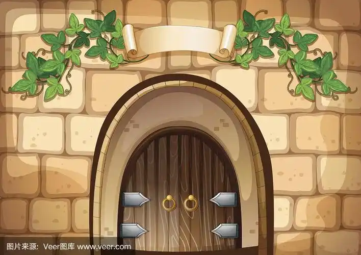 有藤蔓的城堡门