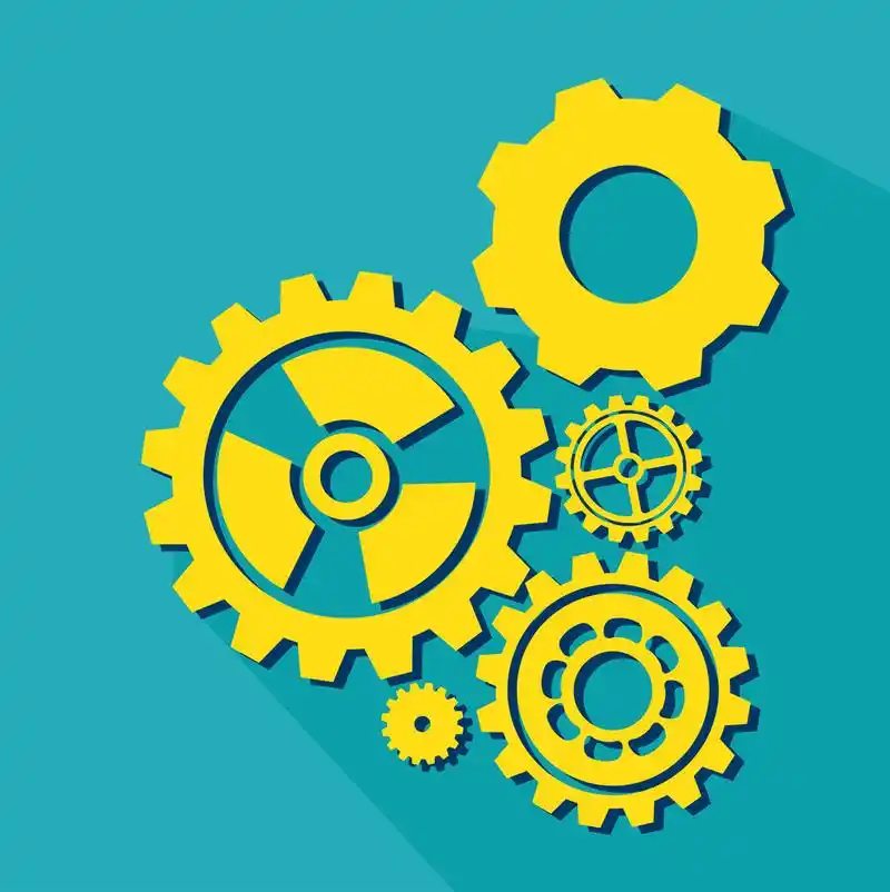 齿轮传动的设计,齿轮传动的设计在蓝色背景中,矢量图