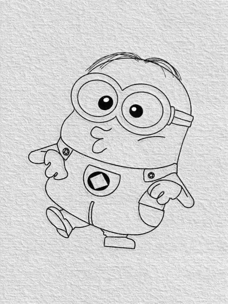 小黄人简笔画教程已附色(100/42) 用心分享每幅简笔画