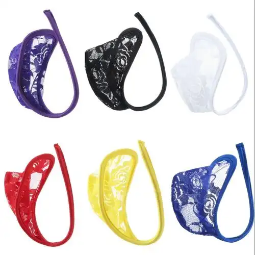 美伊佳女士蕾丝c字裤 圆头透视情趣t裤 情趣内衣c字裤 内裤