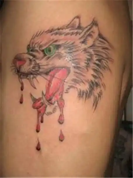 滴血狼头纹身含义手稿图案大全23
