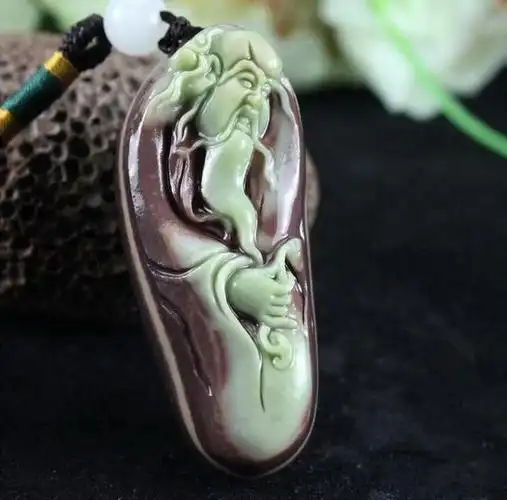 天然贵州名玉紫袍玉吉祥如意寿星手把件玉石手玩件 紫袍玉石手玩