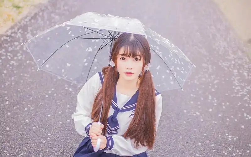 日系双马尾美女jk制服写真电脑高清壁纸