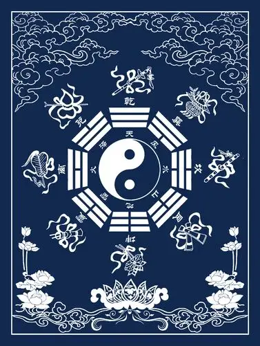 描金道家八仙静心减压唐卡涂色diy手绘填色diy