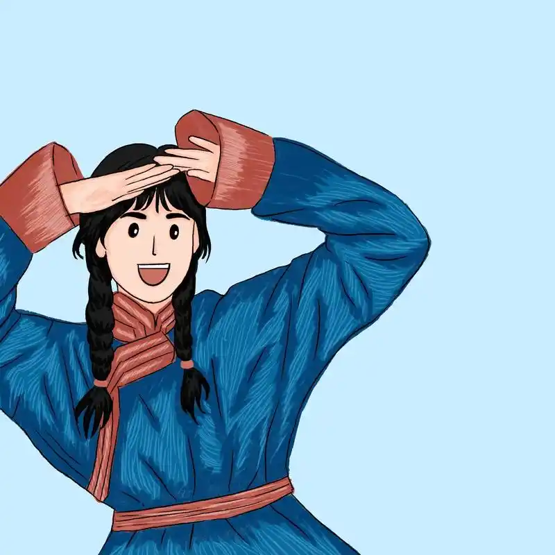 每日一画 #画个头像 #蒙古元素 #女生头像 - 抖音
