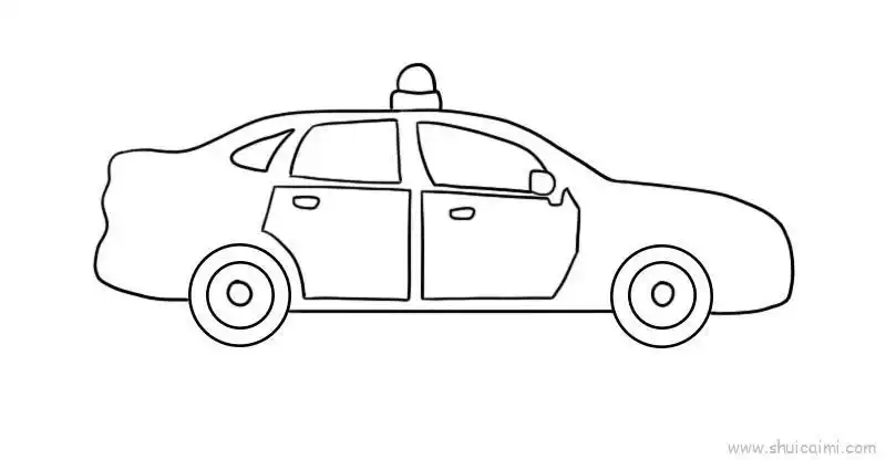 警车儿童画怎么画警车简笔画简单