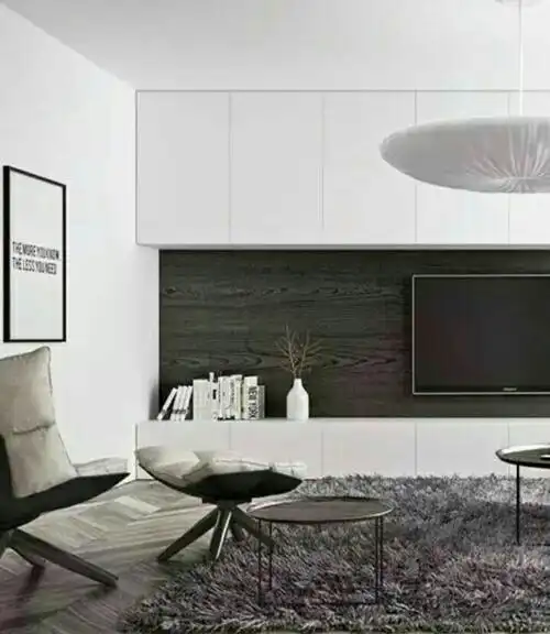 红门搭配灰色系电视墙_齐家装修问答