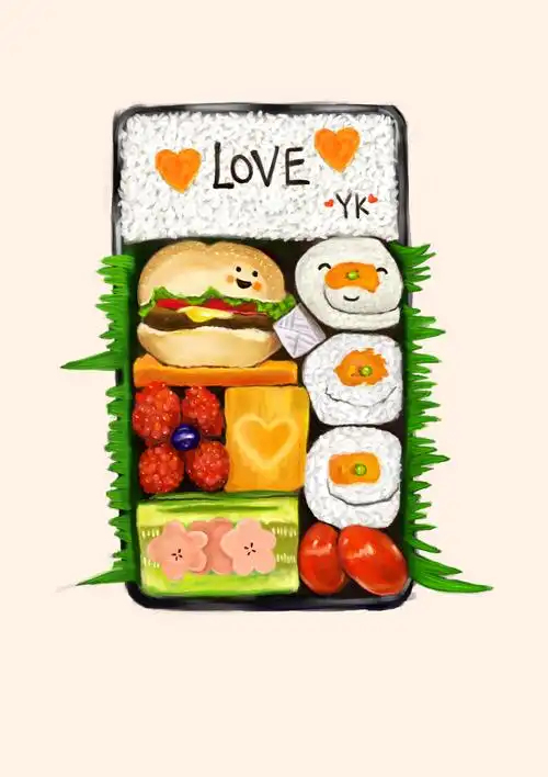 便当 可爱 手绘