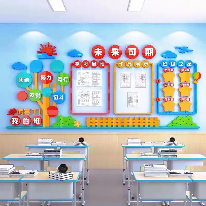 教室文化墙这样设计全都考清华.#学校文化墙 #教室布置#学校 - 抖音