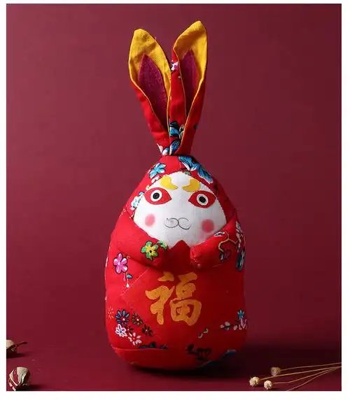 燕云州老北京兔儿爷摆件 传统手工布艺文创北京特色旅游纪念品中国风