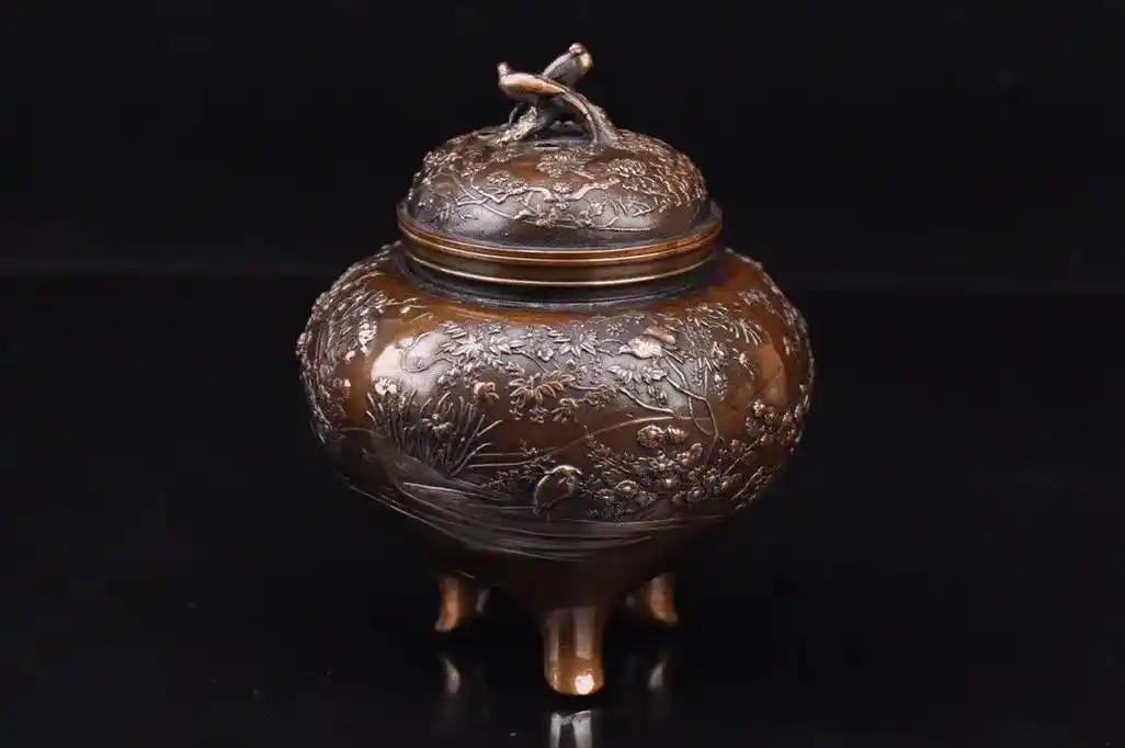 日本铜香炉.