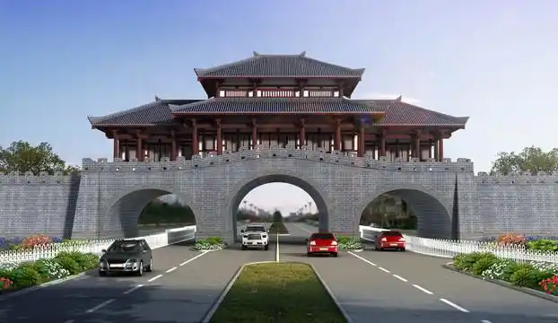中式古代城门图片