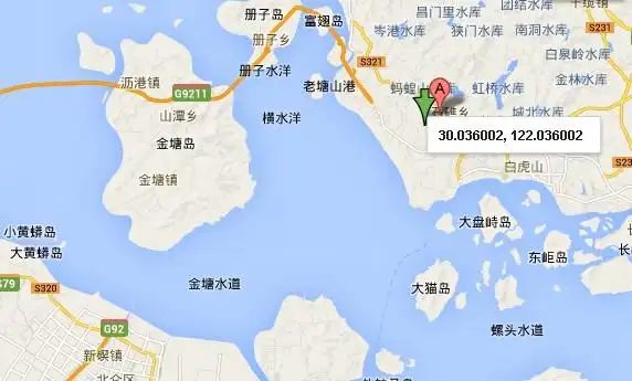 036002度,东经122·036002 在浙江省舟山市定海区郁家的旁边,东北面1.