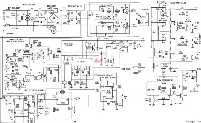 200watx电源(tl494)电路