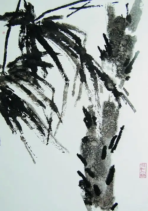 杨象宪  棕榈  72×64cm  中国画