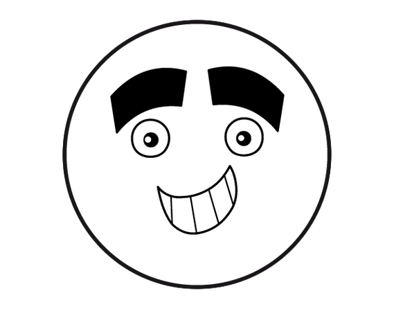 大眉毛笑脸简笔画图片