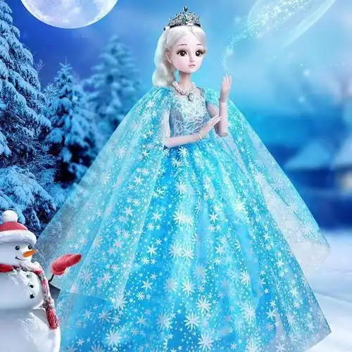 冰雪奇缘娃娃艾沙 爱莎安梦妮芭比洋娃娃套装艾莎公主儿童玩具超大号
