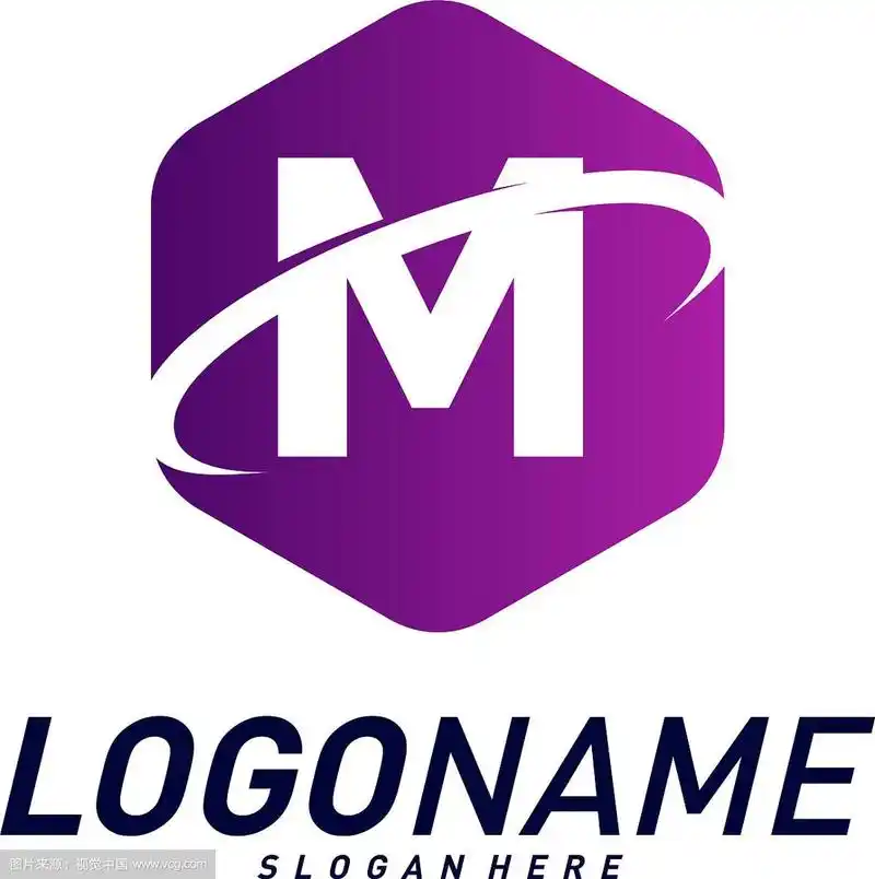 字体与行星标志设计概念字母m