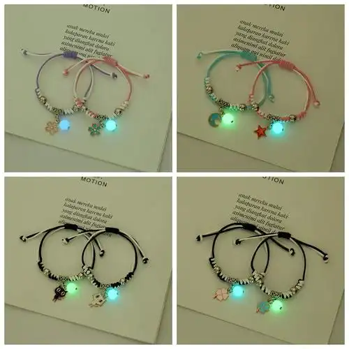 闺蜜手链磁铁三人款可爱吸铁石二人夜光儿童姐妹信物一对小学生夜光fl