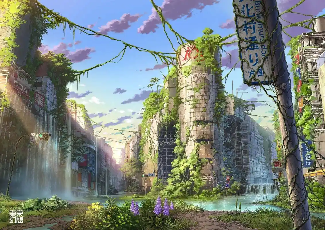 日本画师将东京变世界末日30张废墟插画网民激赞媲美新海诚