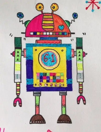 机器人简笔画步骤彩色