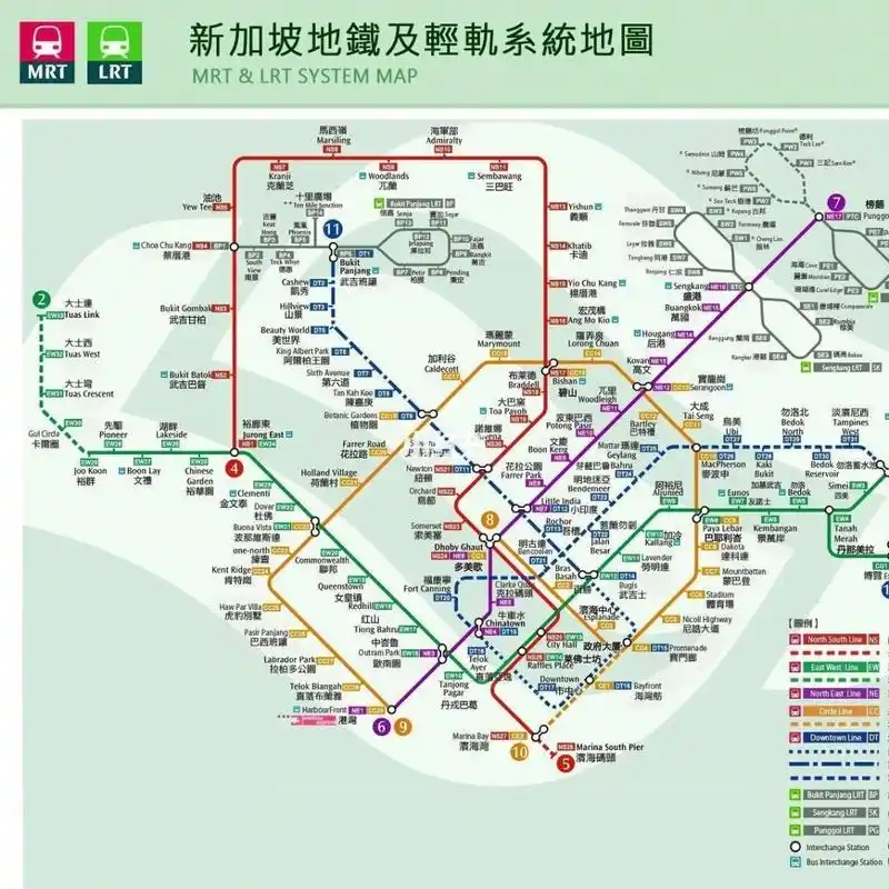 新加坡地铁交通攻略(超强攻略,1分钟了解mrt线路)