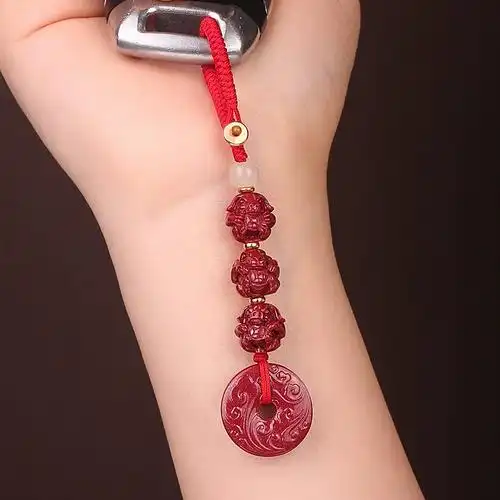 朱砂生肖三合六合挂件龙年本命年汽车钥匙扣链转运珠2024年属龙狗