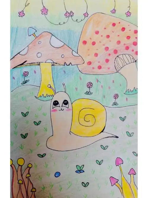 小蜗牛涂色画60