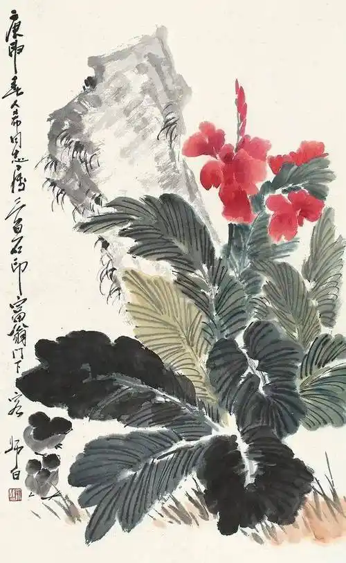 众名家齐画美人蕉,精彩绝伦_潘天寿_花鸟画家_笔墨