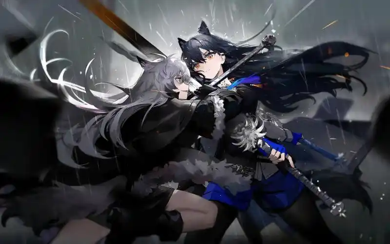 【明日方舟】双狼 雨中交锋 剧情片段切片