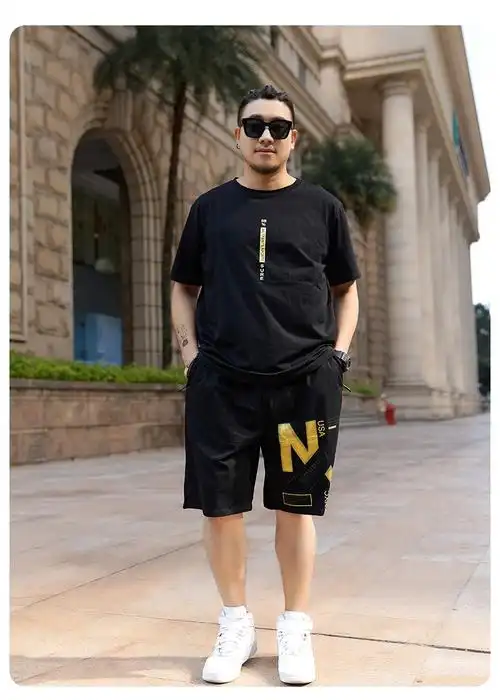 宸轩潮牌大码男装短裤男200斤潮胖子加肥加大外穿夏季男士宽松肥佬