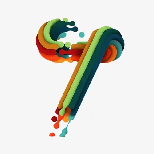 创意彩色字七