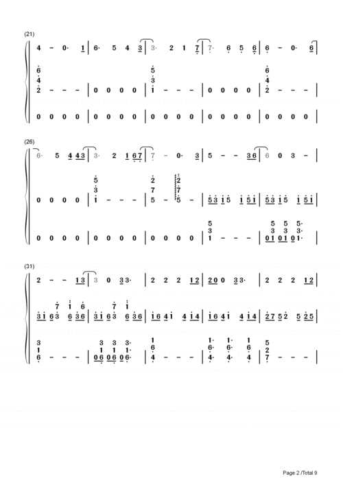 all of me 弹唱版 john legend 钢琴谱 双手 数字 简谱.pdf 9页