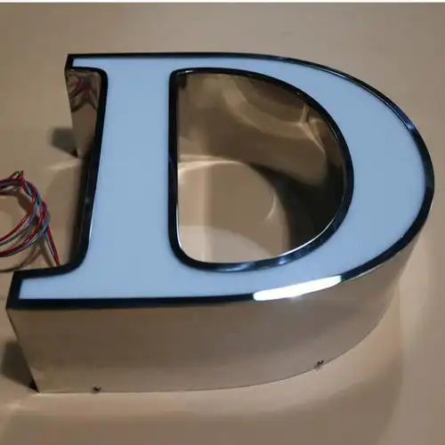 不锈钢发光字制作 led发光字平面字镜面不锈钢灯箱字广告招牌制作