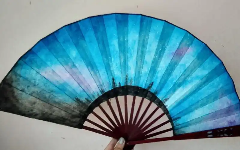 【手绘】手绘水彩星空折扇