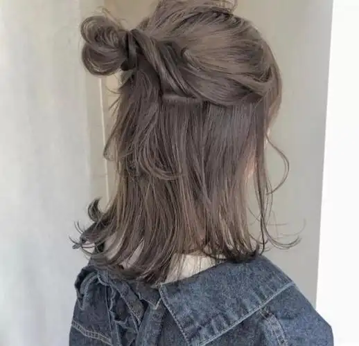 丸子头半扎发图片时尚减龄少女扎发推荐