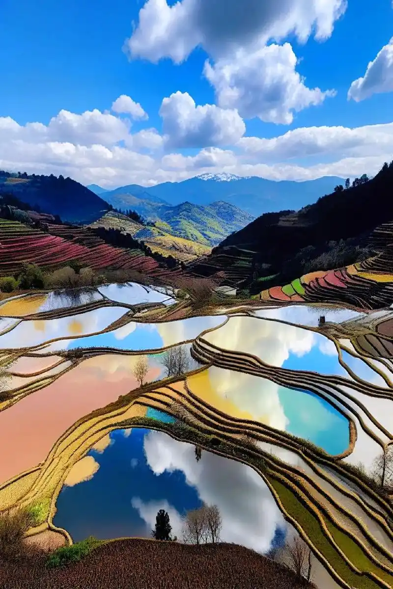 元阳梯田,是劳动人民用辛勤的汗水,在大地上雕刻出来的一副壮美 - 抖