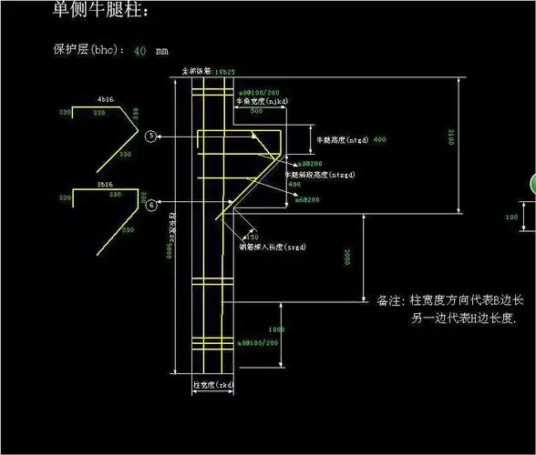 请问牛腿钢筋怎么布