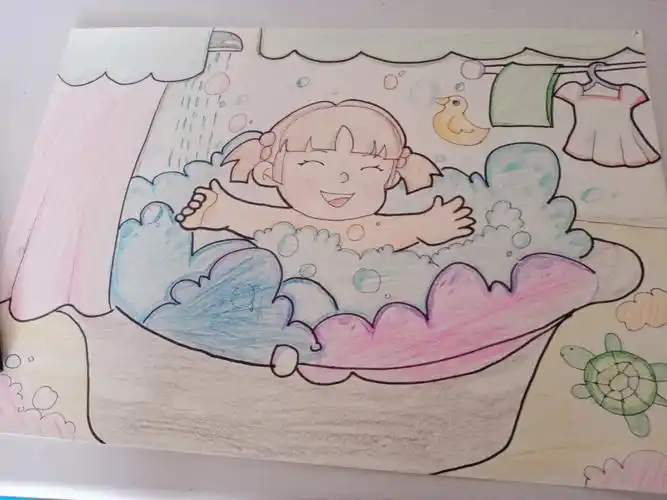 原创幼儿歌曲情景画我爱洗澡08