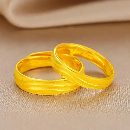 鑫万福足金戒指999黄金戒指情侣款活口黄金男女戒指简约时尚