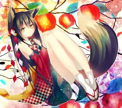 p站 二次元 插画 少女 头像 原创 壁纸 きつねっこ!