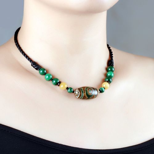 民族风女士锁骨项链短款天珠配饰简约时尚百搭项链