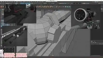 【maya建模】零基础awm狙击枪模型制作教程.maya布线卡线基础讲解