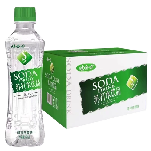 娃哈哈苏打水微甜无汽白桃味弱碱性矿泉水夏季饮用水饮料350ml