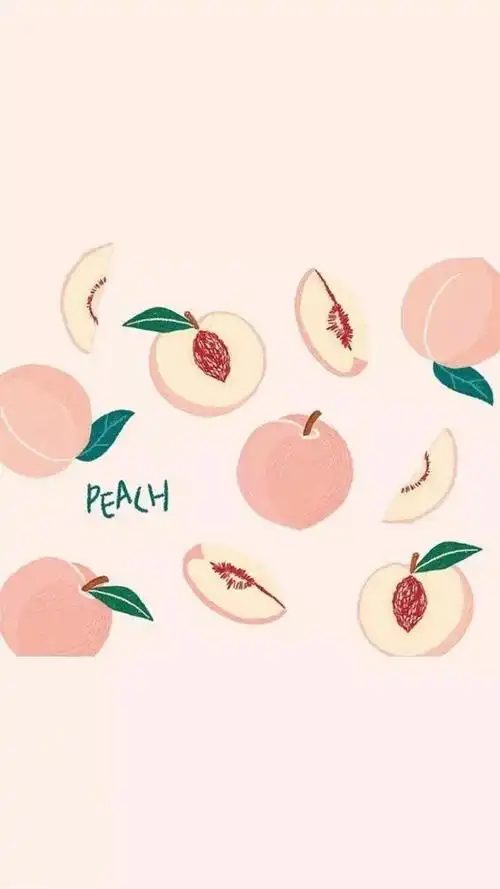 水果桃子可爱插画